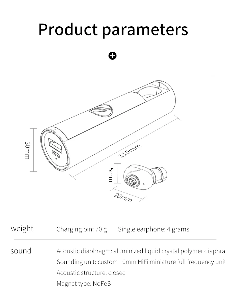 Drop Magnetic Charging Base Tws Stereo Headphone Mini In-Ear Wireless Earphone Earbuds - ANKUX.COM