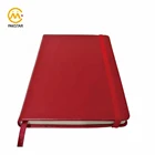 Wholesale red PU custom printing A5 leather diary journals with elastic band