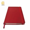 Wholesale red PU custom printing A5 wood free paper leather diary with elastic band