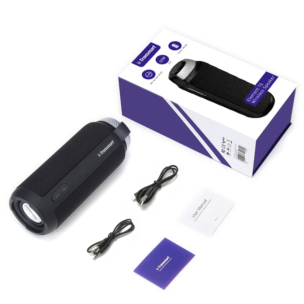 In Stock Tronsmart Element T6 25W Portable BT Speaker with Built-in Microphone Enhanced Bass - ANKUX.COM