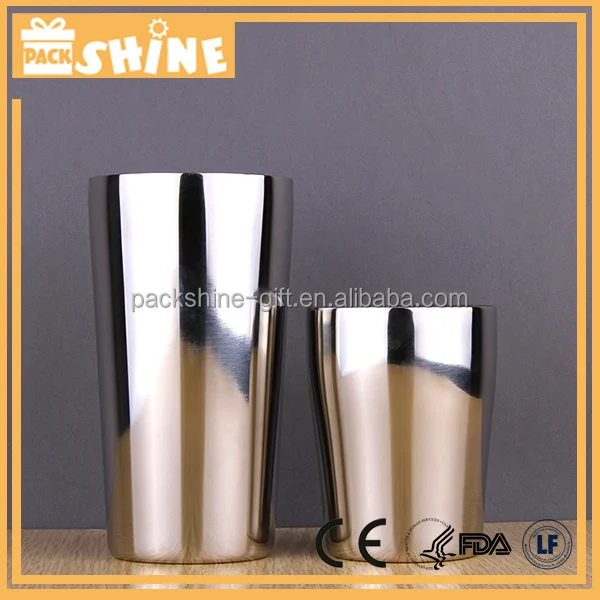 high polish stainless steel beer mug metal, double wall vacuum