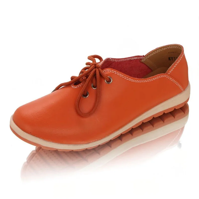 Brand Women Sneakers 2015 Spring Autumn Fashion Women Genuine Leather Casual Shoes Sneakers Women Round toe Lace up Flat Shoes