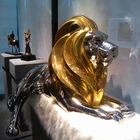 Size Life Size Golden Metal Steel Lion Statue An Docile Stainless Steel Lion Gallery Sculpture