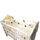 100% Cotton Crown Design Nursery 5pcs Baby Crib Bedding Set