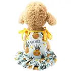 Cute Summer Dog Cat Pet Clothing Pineapple Strawberry Banana Print Spring Animal Puppy Clothes Skirt T-shirt Lovers