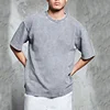 Men Blank Plain Acid Wash Distressed Knit Tee Oversized T Shirt