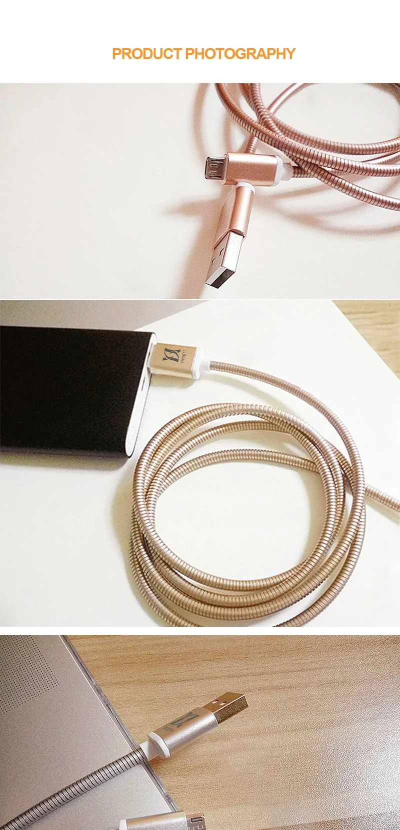 Custom 5 pin Charger Braided Charging Sync Data Micro Usb Cable Full Stainless Shell - ANKUX.COM