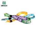 Cheap Custom Dye Sublimation Printed Logo Textile Wristbands With Reusable Lock