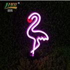 custom decorative flamingo led neon table light