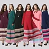 Muslim Women'S Clothing Long Skirt Color Matching Rainbow Strip Large Size Muslim Dress Abaya Women