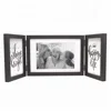 4x6 and 5x7 Black Collage Wooden Foldable Photo Frames for 3 Opening wedding picture frames