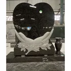 Low Price High Quality Granite Heart Shaped Cemetery Headstone