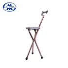 Walking Cane Chair Three-legged Aluminum Folding Cane Walking Stick With Chair