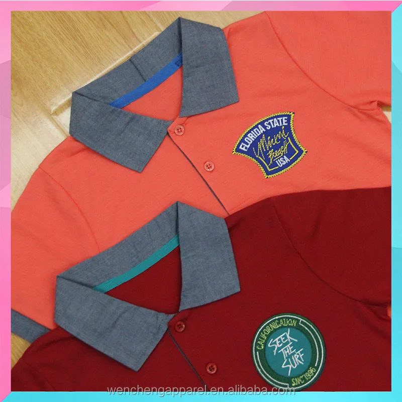 oem high quality colourful polo t shirt for children