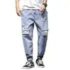 2019 Summer And Spring New Stock Overalls Blue Denim Men's Jeans