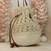 Summer Bali Bohemian Beach Plastic Handle Rattan Handbag Woven Handmade Philippine Straw Bag Pincnic Bucket Women Bags