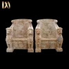 2018 hot sale yellow stone carved animal bench