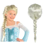 Girls Halloween Princess Elsa Wig Kids Toddler Rapunzel Dress up Cosplay Accessories Set Children Birthday Party Supplies