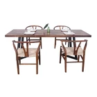 modern dining room furniture luxury solid walnut wood 6 seater dining table set