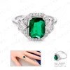 Fashion jewelry cz green diamond solitair engagement ring