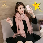 2017 Winter Scarves And Shawls OEM Designs Mink Hair Ball Decoration Cashmere Pashmina Scarf
