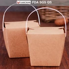 Disposable portable carton food pail with handle