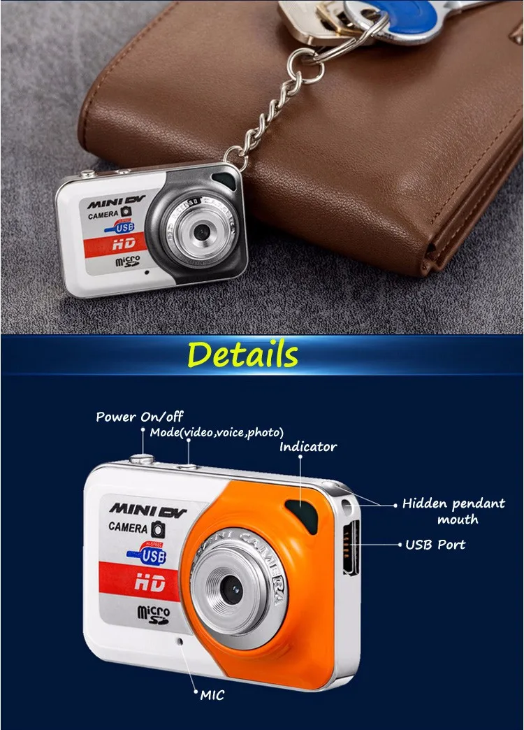 Hot selling new portable HD mini DV camera, mini camcorders video camera for Christmas gift