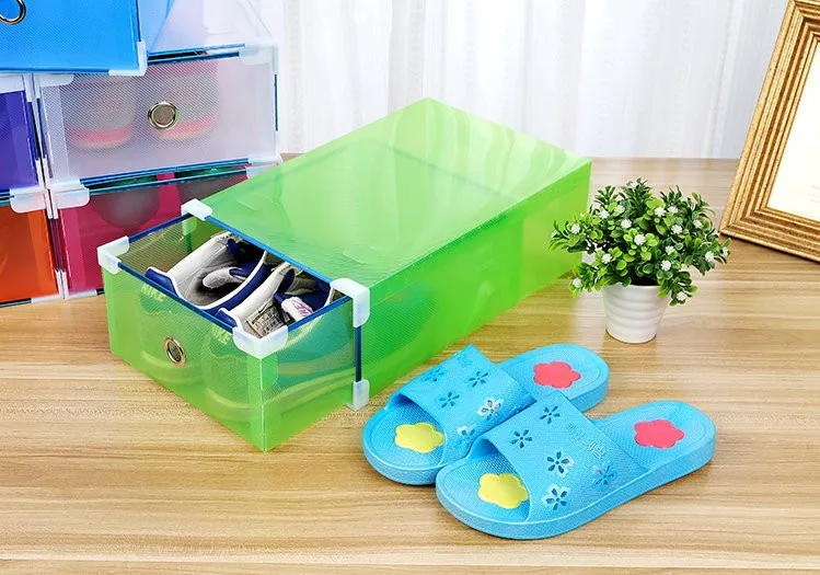 Atistic SFJ NEW Eco-Friendly Shoe Storage Box Case Transparent Plastic Storage Box Rectangle PP Shoe Organizer Thickened drawer Shoe Box (15)