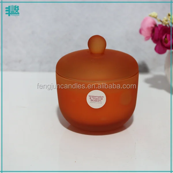 fengjun scented soybean candle in glass jar/colourful soy wax