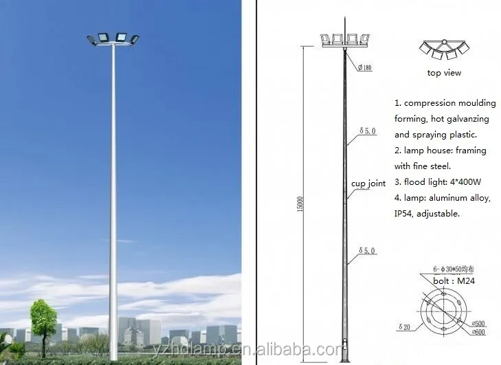 Professional Factory Wholesale 10m 20m High Mast Light