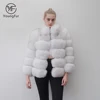 2018 High Quality Fashion Chunky Fox Fur Coat winter jackets fur womens coats