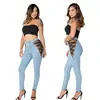 2018 embellished women lady trousers stretch denim China garments factory bangkok jeans brand