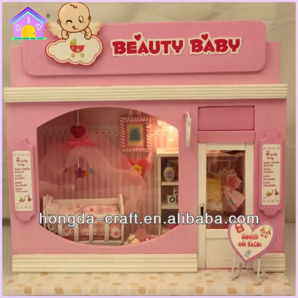 wholesale diy wooden toy miniature dollhouse for child and adult