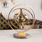 World globe metal sculpture European bronze creative arts and crafts show pieces for home decoration