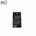 Custom logo name good quality shirt label hangtags folded paper jeans swing paper hang tags designs for clothing