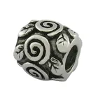 Custom logo stainless steel pattern carved beads DIY metal beads