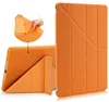 New triple foldable Crystal rubber cover for iPad 2 3 4 TPU leather case