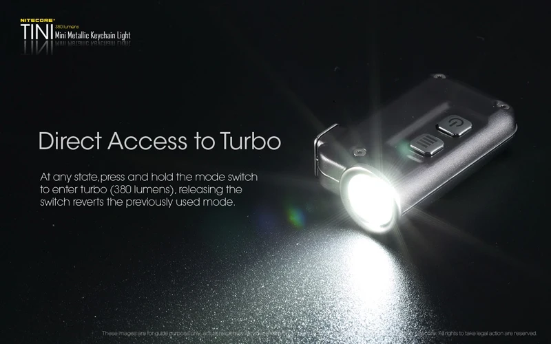 Nitecore TINI 380 Lumens Micro-USB Charging Mini Metallic Keychain Light (20)