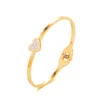 Light Weight Heart Shape Gold Bracelet Dubai Gold Alloy Bangle Design