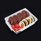Custom disposable white paper boat tray for wax paper