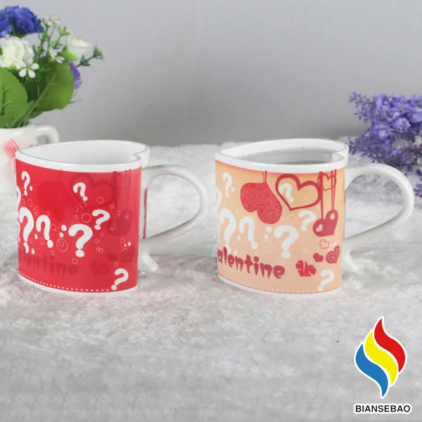 wholesale ceramic valentine red hearts coffee mug