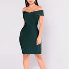 Hot sale style off shoulder sleeveless bodycon pink color sexy bandage dress women cross body dress