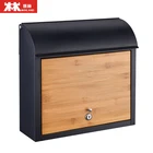 Modern wall mounted large american wooden letter box