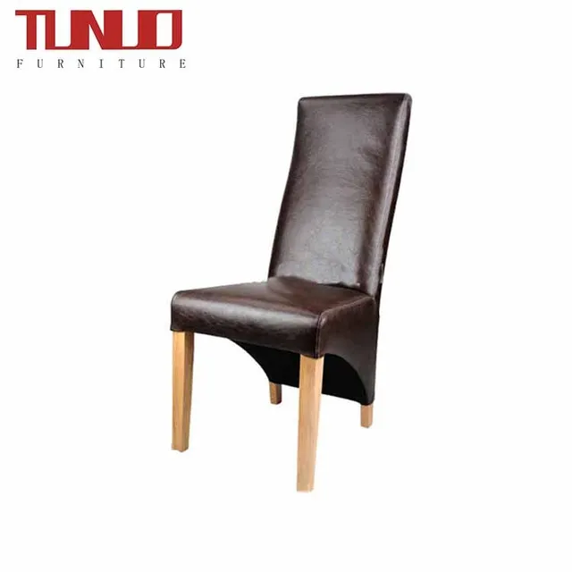 PU dining chair for hotel,OAk wood legs,Upholstered,High back,TB-7492