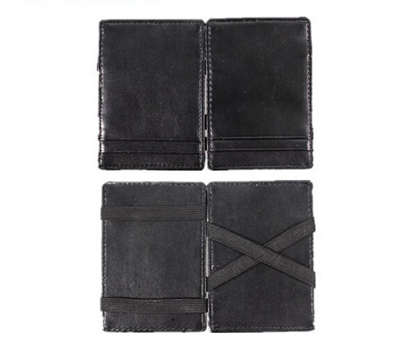 Black Color PU Leather Magic Wallet Mini Credit Business Card Tiket Money Clip Promotion Magic Wallet 200pcs DHL Free Shipping