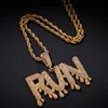 Custom Bubble Letters Name Pendant Iced out Gold Silver Rose Gold Zirconia Hip Hop Necklaces Jewelry Factory Price