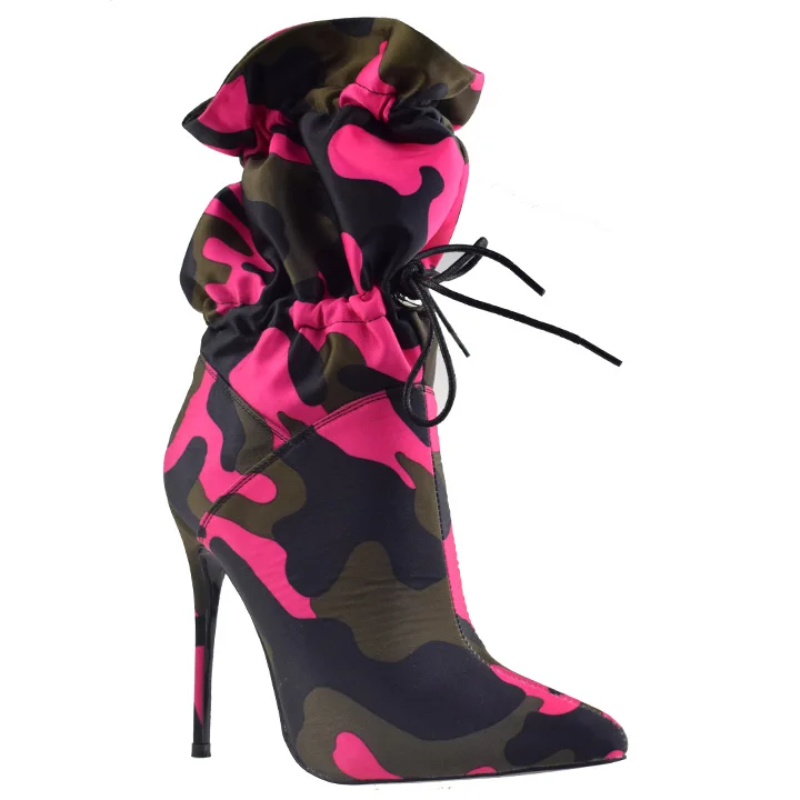 camouflage boots with heels