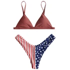FEIBUSHI Sexy Flag Bikini Swimwear Wholesale Monokini Thong Buckle OEM Swimsuits