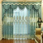 High Quality luxury European style curtain romantic embroidered windows/room curtains