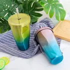 ZHUOYU 304 500ml Straw Lid Double Wall Vacuum Insulated Thermoses Stainless Steel Water Bottle